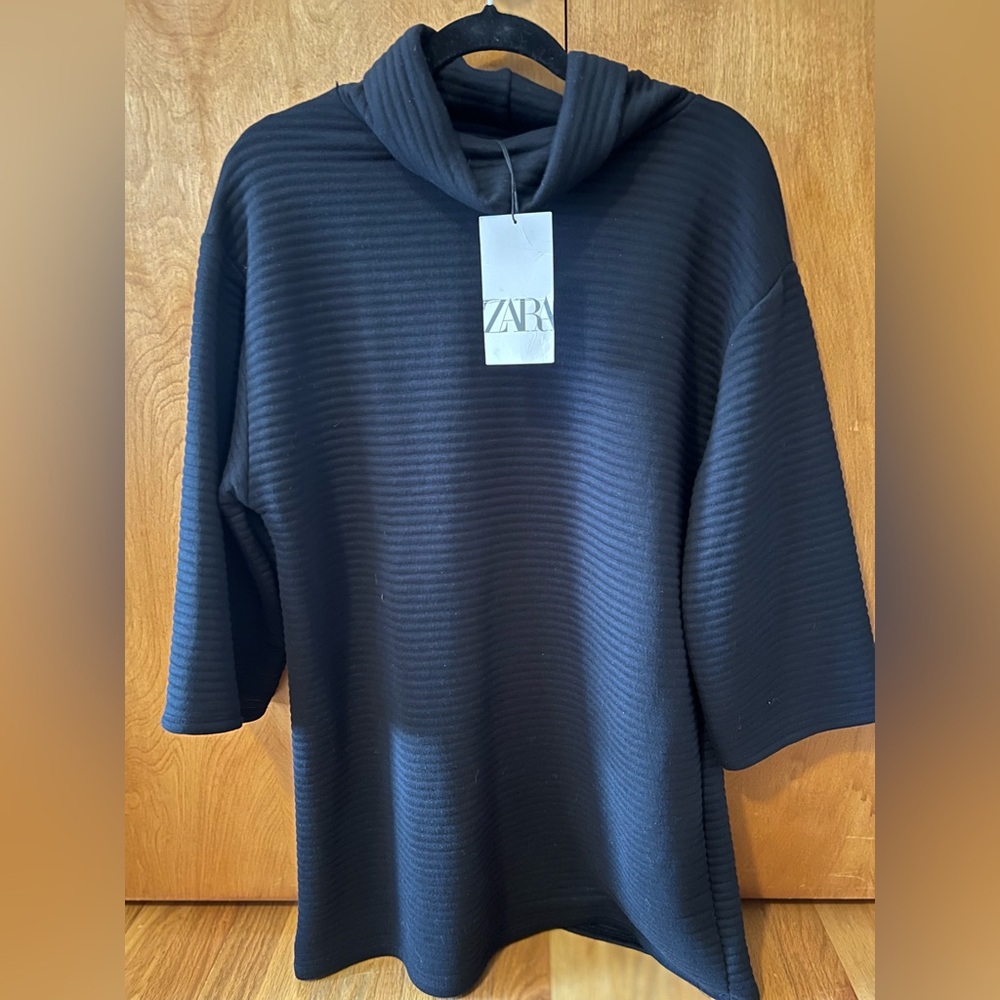 NWT Zara Black Quilted Dress